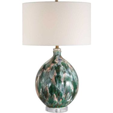 Mihaela Drip Glaze Table Lamp In Blue