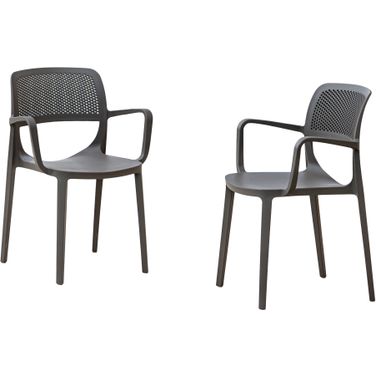 Mila Set of 2 Stackable Armchair In Cappuccino