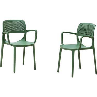 Mila Set of 2 Stackable Armchair In Green