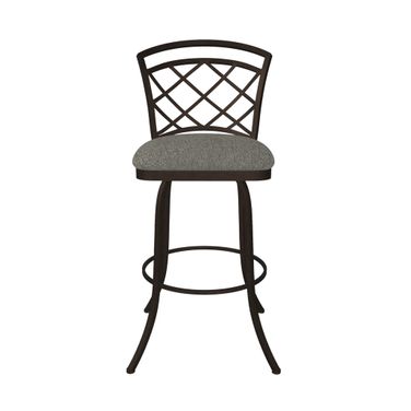 Milan 30 Inch Bar Height Swivel Stool In Mocha and Textured Ash