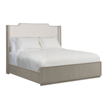 Milan Sharon King Upholstered Bed In Bronze and Stone