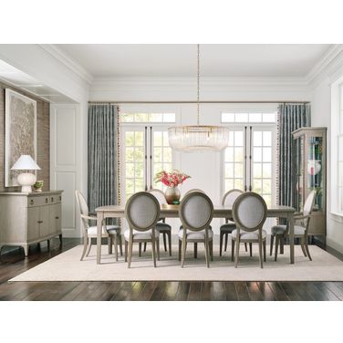 Milan Sterling Rectangular Dining Room Set In Bronze and Stone