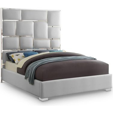 Milan Vegan Leather King Bed In White