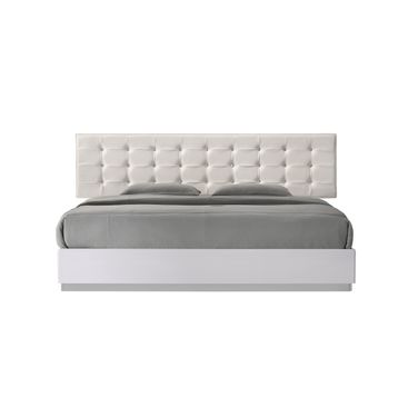 Milan White Lacquer King Platform Bed