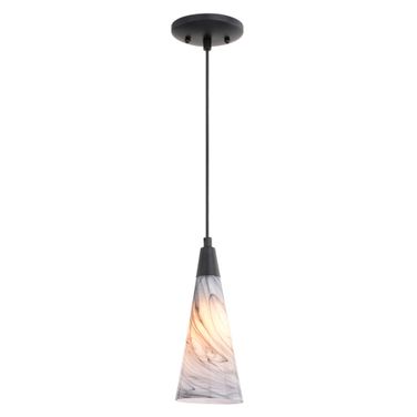 Milano 4.25 Inch Mini Pendant Marble Swirl In Matte Black