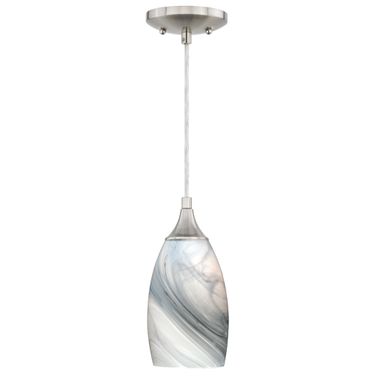 Milano 4.75 Inch Mini Pendant Marble Swirl Glass In Satin Nickel