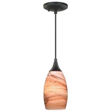 Milano 4.75 Inch Mini Pendant Toffee Swirl Glass In Oil Rubbed Bronze