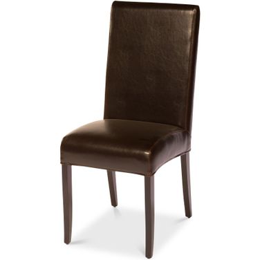 Milano Brown Leather Side Chair Set Of 2