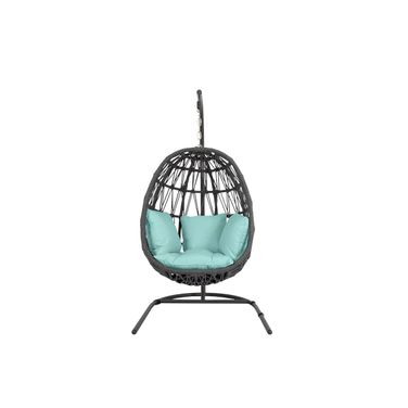 Milano Hanging Chair in Dupione Celeste