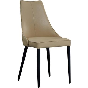Milano Leather Dining Chair Set of 2 In Tan