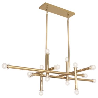 Milano Linear Chandelier In Polished Brass