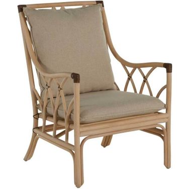 Milano Lounge Chair In Black and Natural Rattan