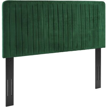 Milenna Channel Tufted Performance Velvet King/California King Headboard In Emerald