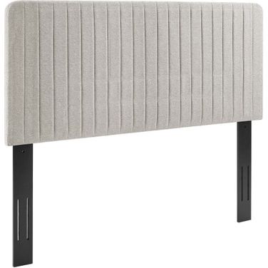 Milenna Channel Tufted Upholstered Fabric King/California King Headboard In Oatmeal