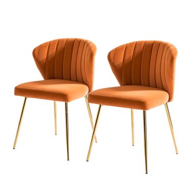 Milia Dining Chair Set Of 2 In Orange