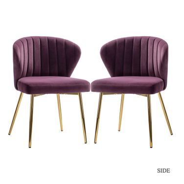Milia Dining Chair Set Of 2 In Purple