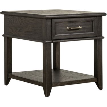 Mill Creek Drawer End Table In Dark Brown