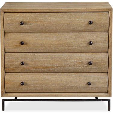 Millard Curved 4 Drawer Chest In Woodtone