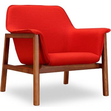 Miller Accent Chair in Burnt Orange and Walnut