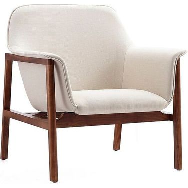 Miller Accent Chair in Cream and Walnut