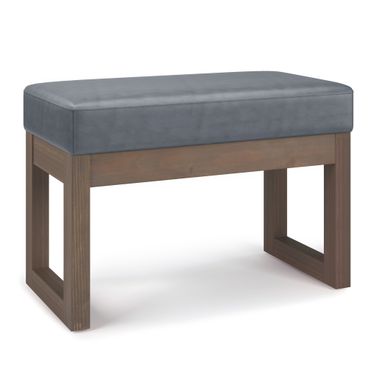 Milltown Solid Wood Footstool Small Ottoman Bench In Stone Grey