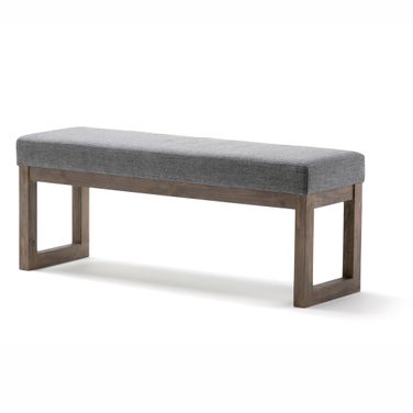 Milltown Solid Wood Large Ottoman Bench In Grey