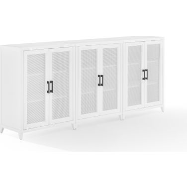 Milo 3-Piece Media Sideboard Cabinet Set In White