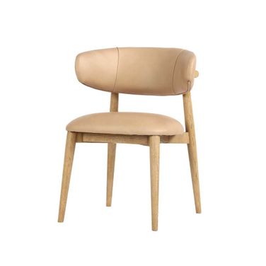 Milo Dining Chair In Pale Tan and Natural