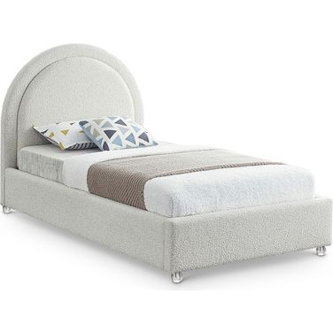 Milo Fabric Twin Bed In Cream