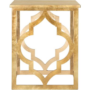 Milo Gold Leaf Trellis End Table