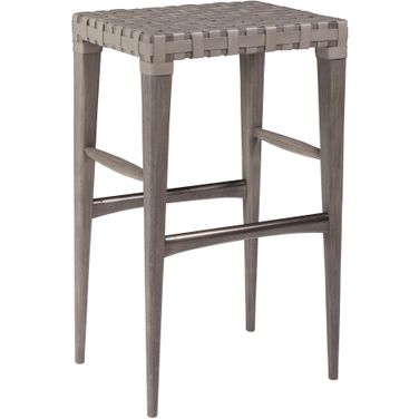 Cohesion Program Milo Leather Backless Bar Stool In Grigio