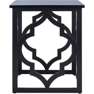 Milo Trellis Gold Leaf End Table in Black