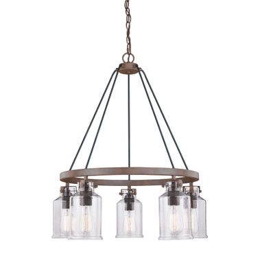 Milone 5L Chandelier In Textured Rustic Bronze
