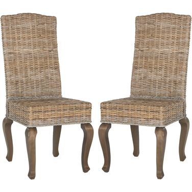 Milos Grey 18 Inch Wicker Dining Chair Set of 2