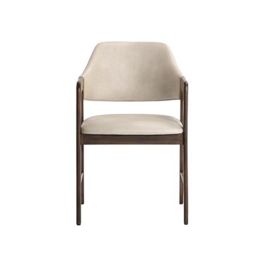 Milton Dining Armchair In Smoke Acacia and Bravo Cream
