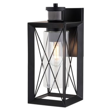 Milton Dualux 6 Inch Outdoor Motion Sensor Wall Light In Matte Black