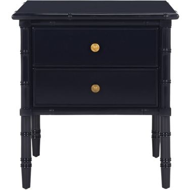 Mina Modern Coastal 2 Drawer 25 H Bamboo Nightstand