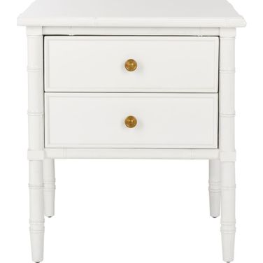 Mina White 2-Drawer Nightstand