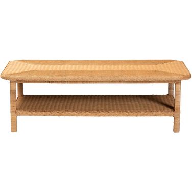 Minahasa Braided Rattan Coffee Table In Light Honey