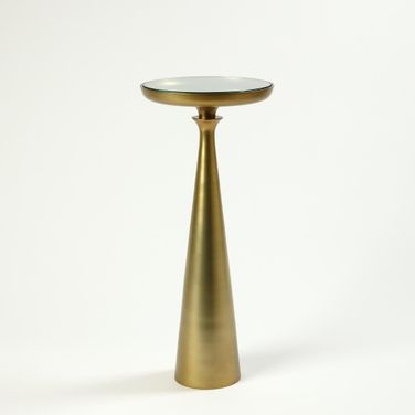 Minaret Large Accent Table In Satin Brass