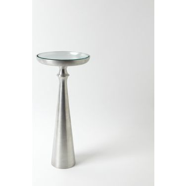 Minaret Small Accent Table In Satin Nickel