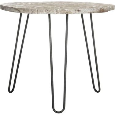 Mindy Grey and White Wash Wood Top Dining Table