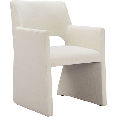 Minet Dining Chair In Linen White