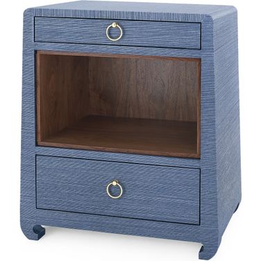 Ming 2-Drawer Side Table In Navy Blue