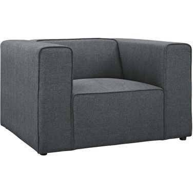 Mingle Upholstered Fabric Armchair In Gray
