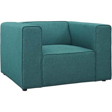 Mingle Upholstered Fabric Armchair In Teal