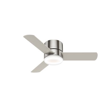 Minimus 44 Inch Low Profile Ceiling Fan with LED Light Kit and Handheld Remote In Brushed Nickel and Matte Nickel