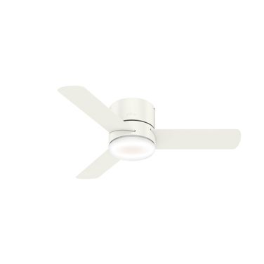 Minimus 44 Inch Low Profile Ceiling Fan with LED Light Kit and Handheld Remote In Fresh White
