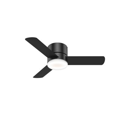 Minimus 44 Inch Low Profile Ceiling Fan with LED Light Kit and Handheld Remote In Matte Black