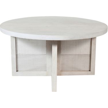 Minto Wood Indoor Round Coffee Table In White